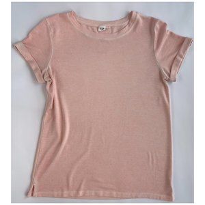 Crew Neck Softspun Knit Roll-Sleeve Garmet Dyed